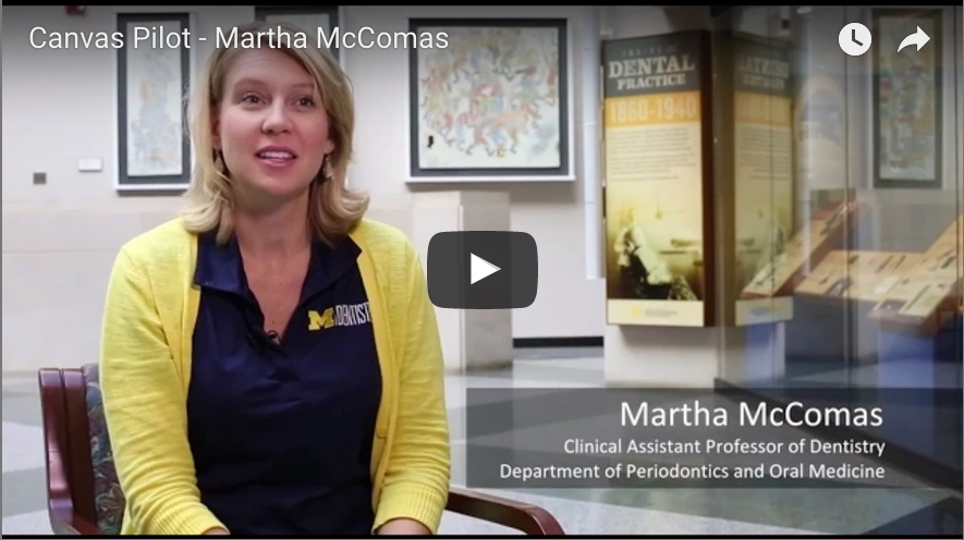 <p><font size="-1">Martha McComas, clinical assistant professor of dentistry, talks about her use of the Canvas learning management system during the first phase of its pilot program.</p>